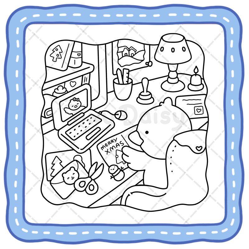 4 Fuzzy Xmas Coloring Book