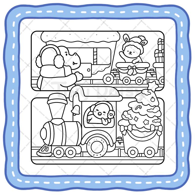 5 Fuzzy Xmas Coloring Book