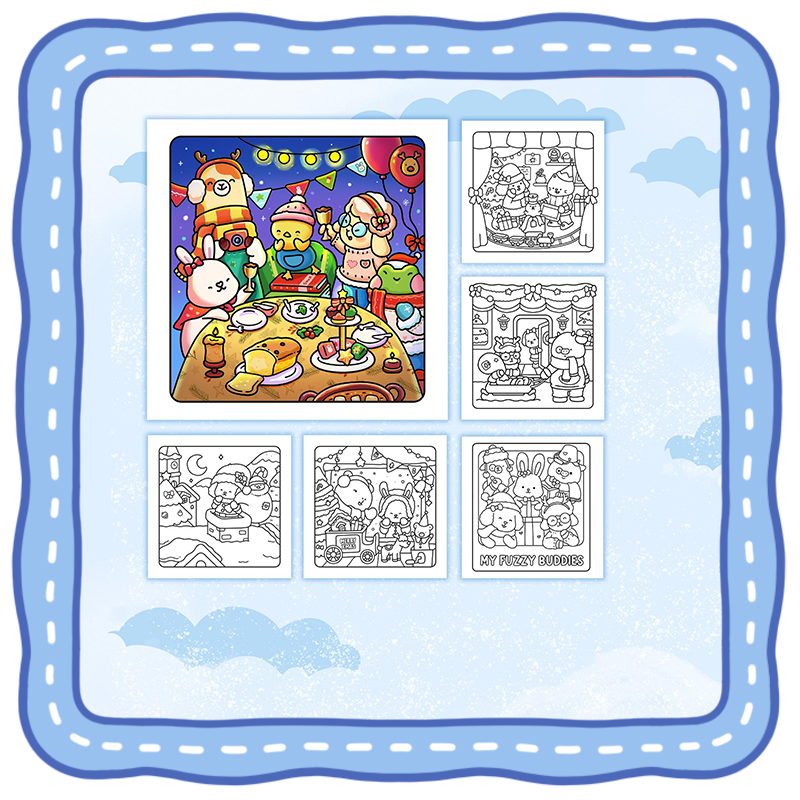 Fuzzy Xmas Back Cover Fuzzy Xmas Coloring Book