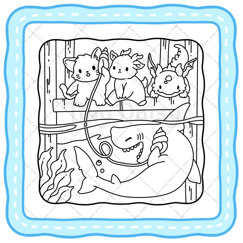 3 Ocean Fuzzy Coloring Book