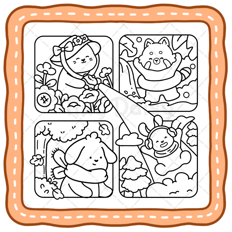 3 Tiny Buddies - Fuzzy And Buddies Coloring Book