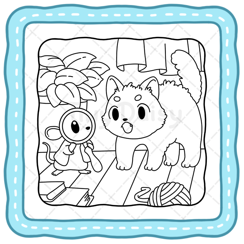 3 Little Mousey Coloring Book