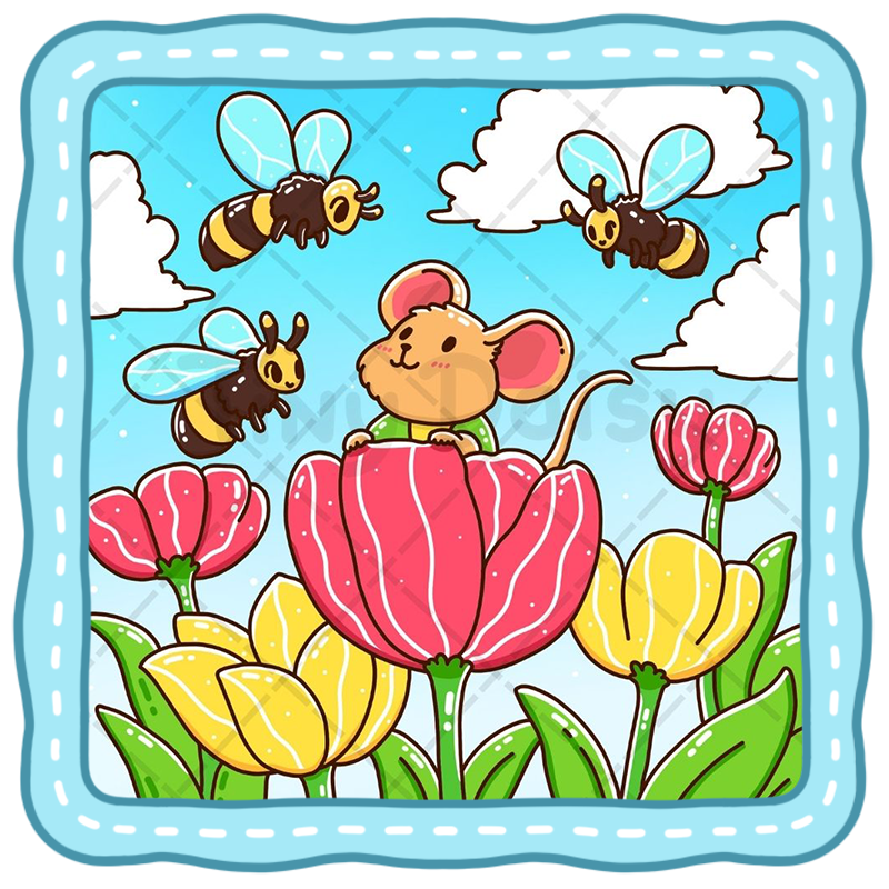 4 Little Mousey Coloring Book