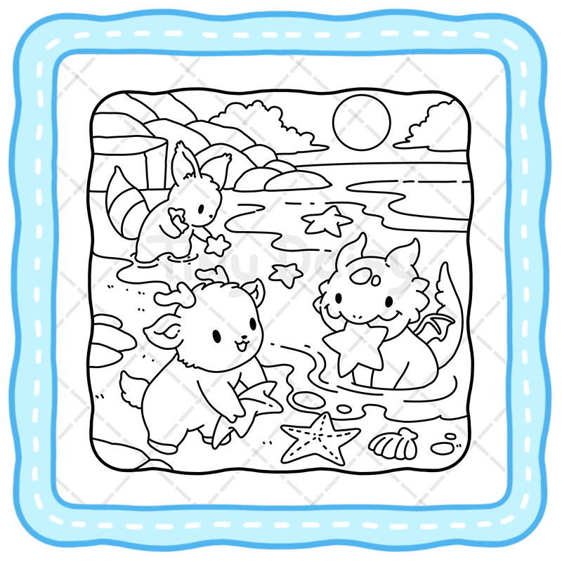 5 Ocean Fuzzy Coloring Book