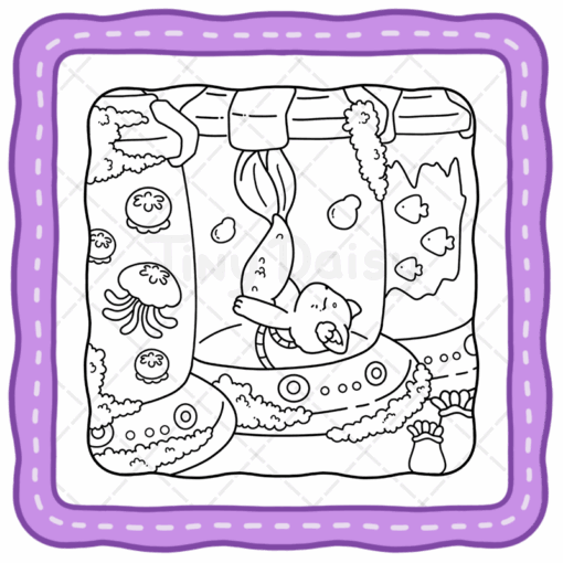 Little Meowmaid Coloring Book