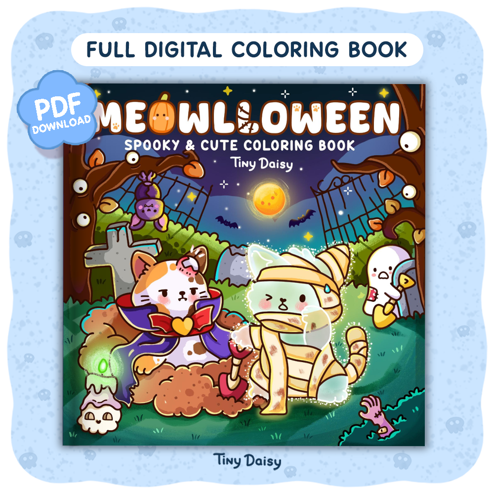 Cover Meowlloween - Spooky and Cute Coloring Book
