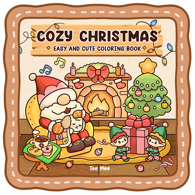Front Cover 1 Cozy Christmas Coloring Book