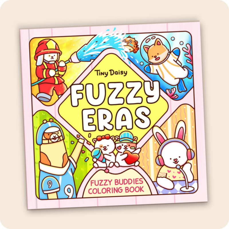 Fuzzy Eras – Tiny Daisy Cute Fuzzy Jobs Coloring Book for Adults