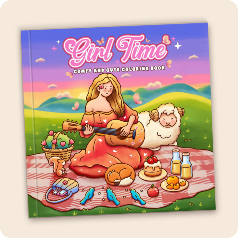 Girl Time – Comfy and Cute Tiny Daisy Coloring Book for Women