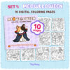 Set 1 : Meowlloween (10 Digital Coloring)