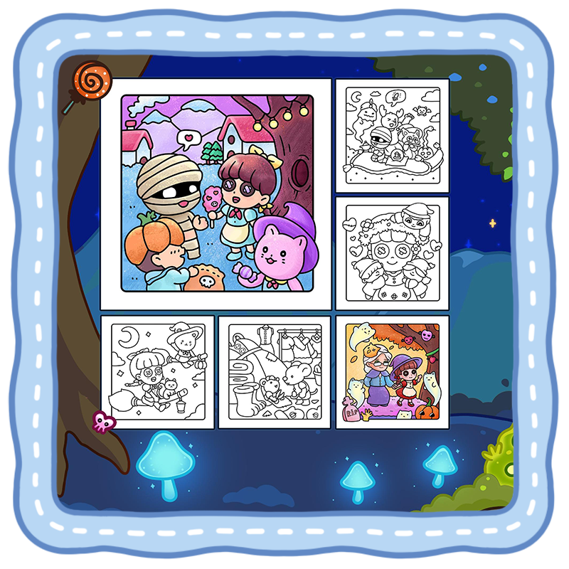 Spooky Wondertown Back Cover Spooky Wondertown Coloring Book