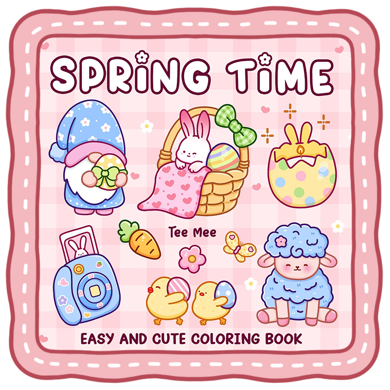 Spring Time - Easy And Cute Coloring Book