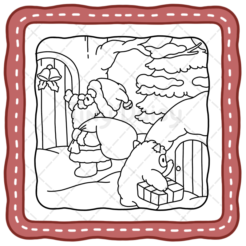 5 Xmas Moments Coloring Book