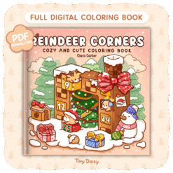 Tiny Daisy - Little Corner for Coloring 87 Reindeer Corners Digital Book