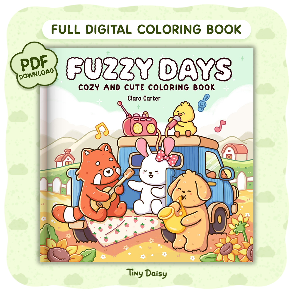 COVER Fuzzy Days - Cute and Cozy Coloring Book