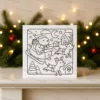 Santa Capybara Sleigh Christmas DIY Colouring Card 1 Santa Capybara Sleigh Christmas DIY Colouring Card