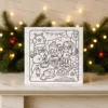 Christmas Dinner Party DIY Colouring Card 1 Christmas Dinner Party DIY Colouring Card