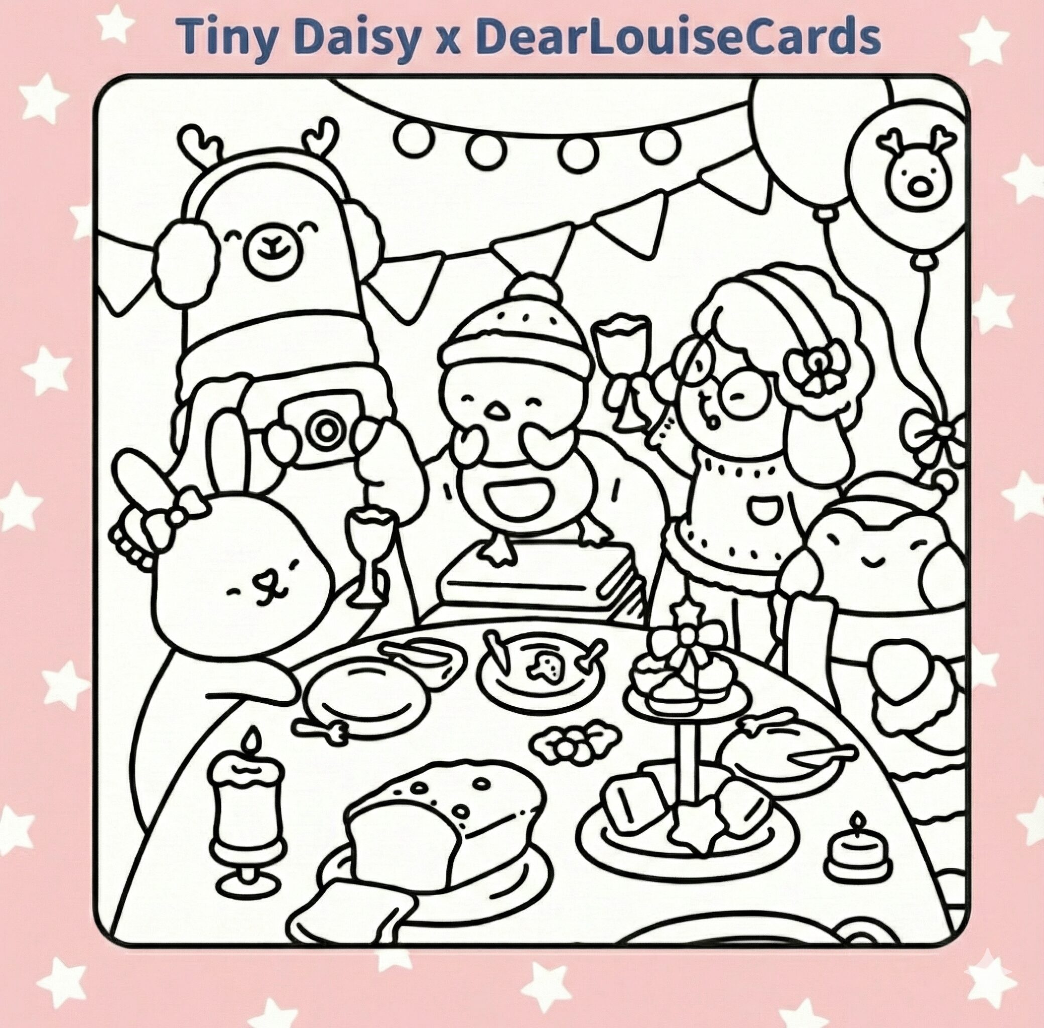 chiristmas-v2 Christmas Dinner Party DIY Colouring Card