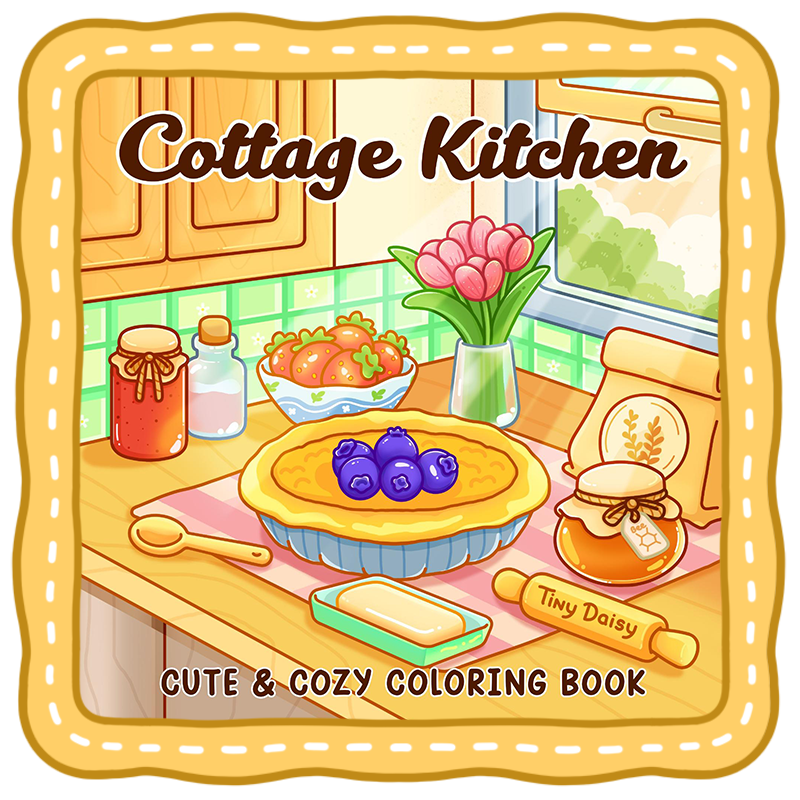 food and drink coloring book cozy cottage kitchen bold easy design
