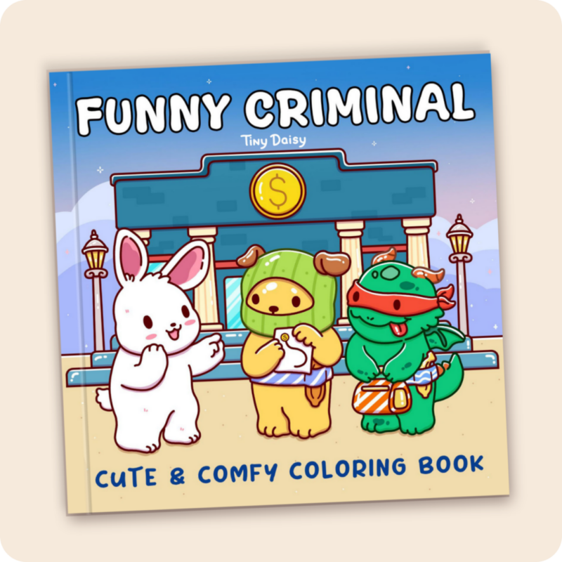 Funny Criminal - Tiny Daisy Funny Crime Coloring Book for Adults