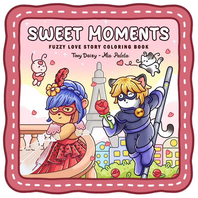 Sweet Moments - Tiny Daisy Love Story Coloring Book for Adults