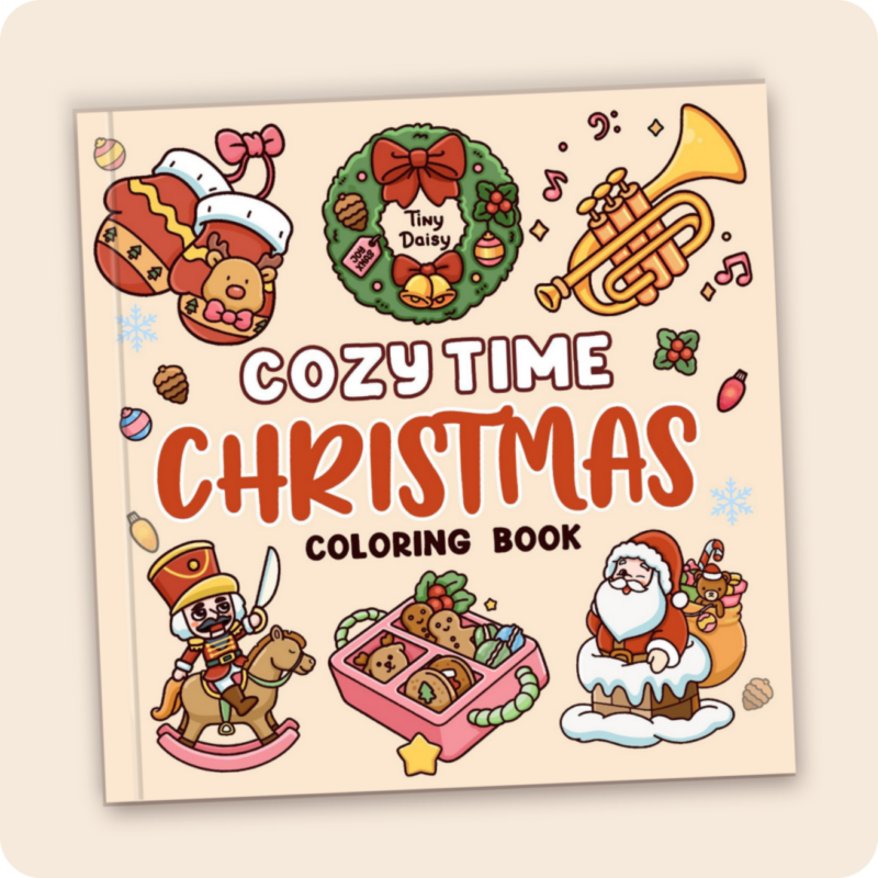 Cozy Time Christmas - Bold and Easy Tiny Daisy Coloring Book for All Ages
