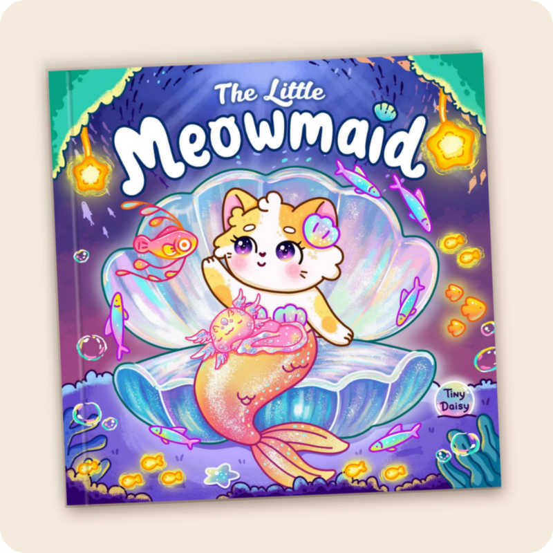 Little Meowmaid - Tiny Daisy Cute & Fantasy Coloring Book for Adults (Meowmaid Cover Version 2)
