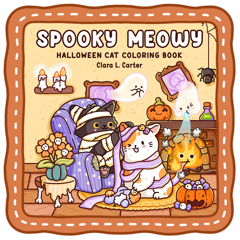 cat halloween coloring book