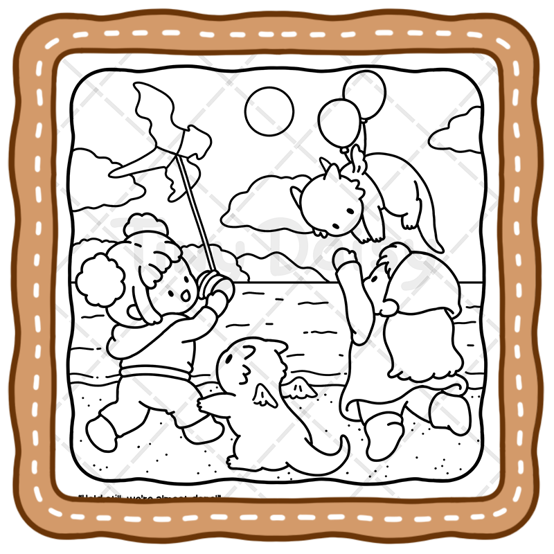 2 Tiny Tales – Cozy Fantasy Story Coloring Book (Cover Version 2: Midnight Dream, Size 8.5 x 8.5 inches)