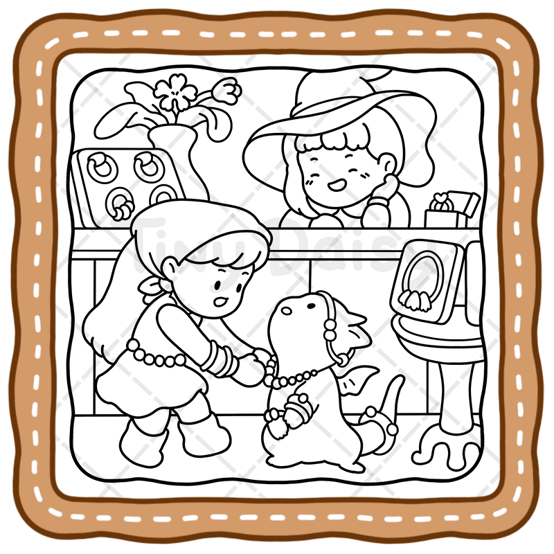 3 Tiny Tales – Cozy Fantasy Story Coloring Book (Cover Version 2: Midnight Dream, Size 8.5 x 8.5 inches)