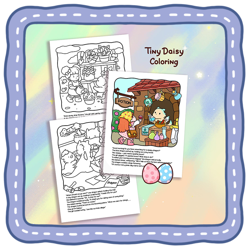 File8585 back cover Tiny Tales – Cozy Dragon & Magical Moments Tiny Daisy Coloring Book & Story